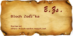 Bloch Zsóka névjegykártya